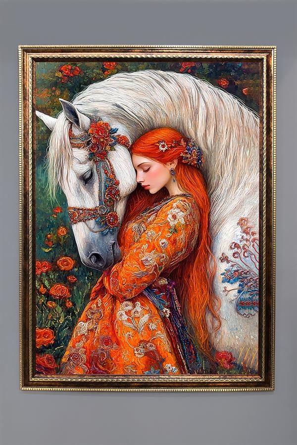 Dekoratif Modern Desenli Çerçeveli Duvar Tablosu 50x70cm RÜYA08