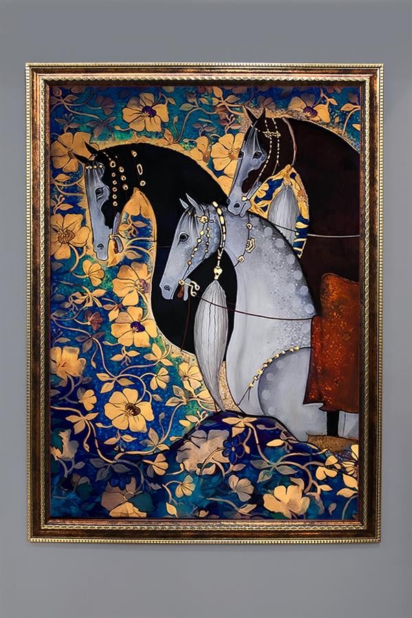 Dekoratif Modern Desenli Çerçeveli Duvar Tablosu 50x70cm RÜYA10