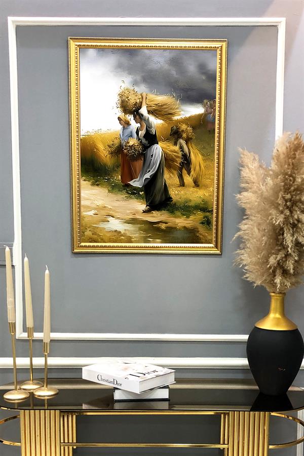 Dekoratif Modern Desenli Çerçeveli Duvar Tablosu 50x70cm RÜYA13