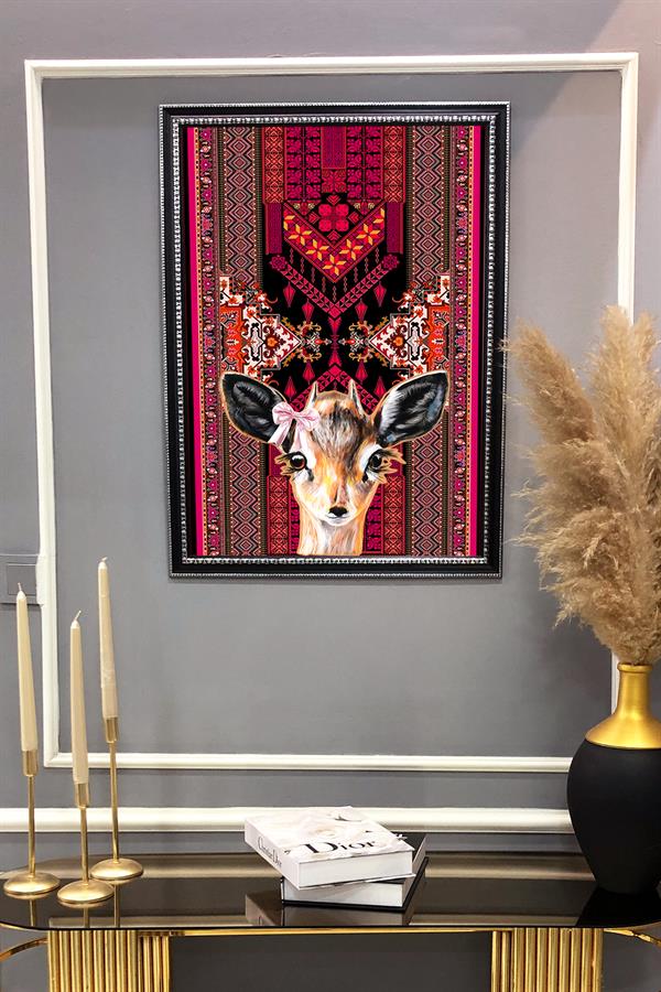 Dekoratif Modern Desenli Çerçeveli Duvar Tablosu 50x70cm RÜYA01