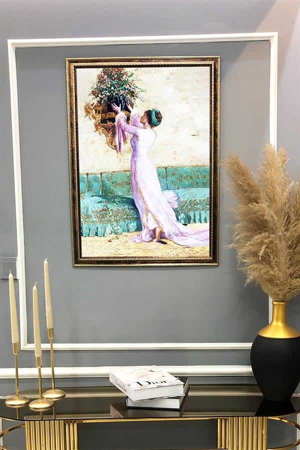 Dekoratif Modern Desenli Çerçeveli Duvar Tablosu 50x70cm RÜYA11