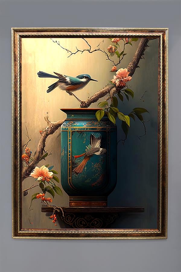 Dekoratif Modern Desenli Çerçeveli Duvar Tablosu 50x70cm RÜYA04
