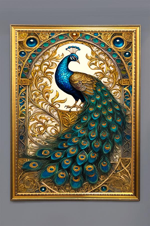 Dekoratif Modern Desenli Çerçeveli Duvar Tablosu 50x70cm RÜYA03