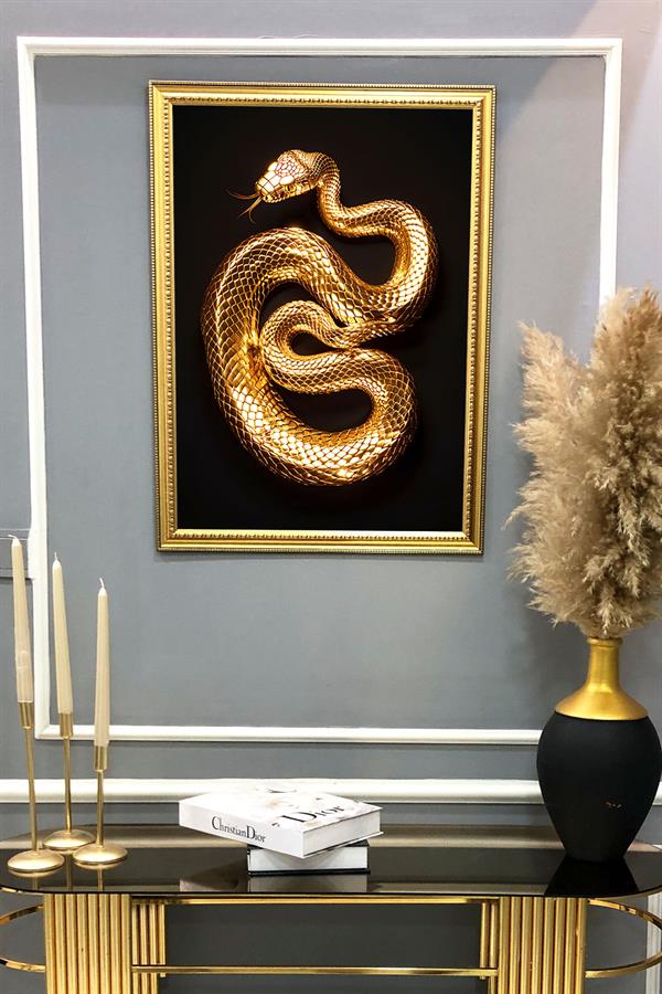 Dekoratif Modern Desenli Çerçeveli Tablo Duvar Tablosu 50x70cm