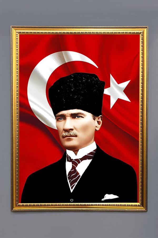 Dekoratif Modern Desenli Çerçeveli Tablo Duvar Tablosu 50x70cm