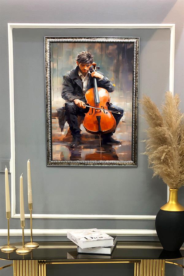 Dekoratif Modern Desenli Çerçeveli Tablo Duvar Tablosu 50x70cm