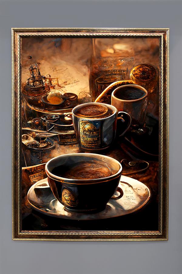 Dekoratif Modern Desenli Çerçeveli Tablo Duvar Tablosu 50x70cm