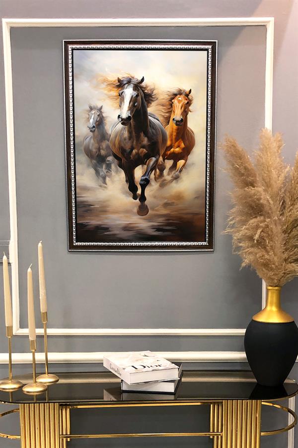 Dekoratif Modern Desenli Çerçeveli Tablo Duvar Tablosu 50x70cm