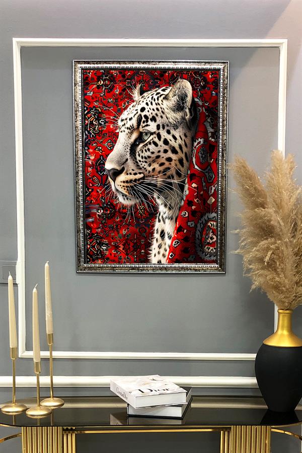 Dekoratif Modern Desenli Çerçeveli Tablo Duvar Tablosu 50x70cm