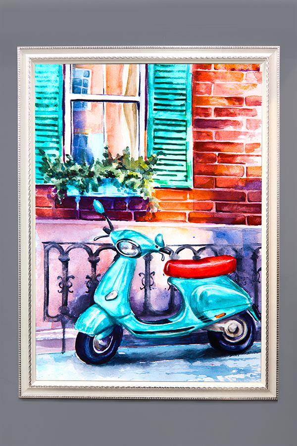 Dekoratif Modern Desenli Çerçeveli Tablo Duvar Tablosu 50x70cm