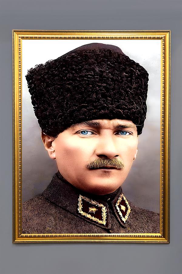 Dekoratif Modern Desenli Çerçeveli Tablo Duvar Tablosu 50x70cm