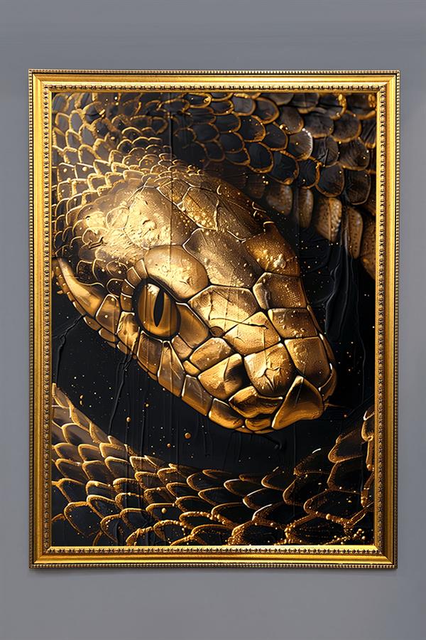 Dekoratif Modern Desenli Çerçeveli Tablo Duvar Tablosu 50x70cm