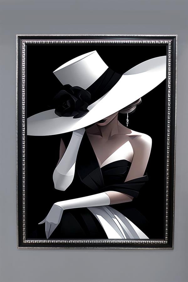 Dekoratif Modern Desenli Çerçeveli Tablo Duvar Tablosu 50x70cm
