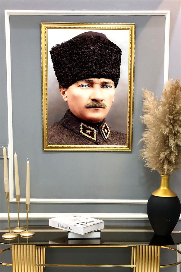 Dekoratif Modern Desenli Çerçeveli Tablo Duvar Tablosu 50x70cm