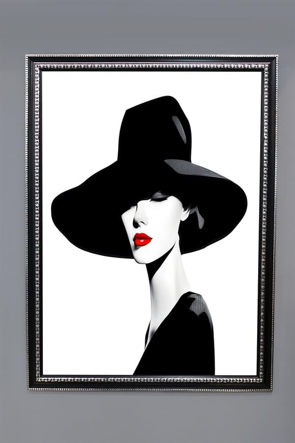 Dekoratif Modern Desenli Çerçeveli Tablo Duvar Tablosu 50x70cm