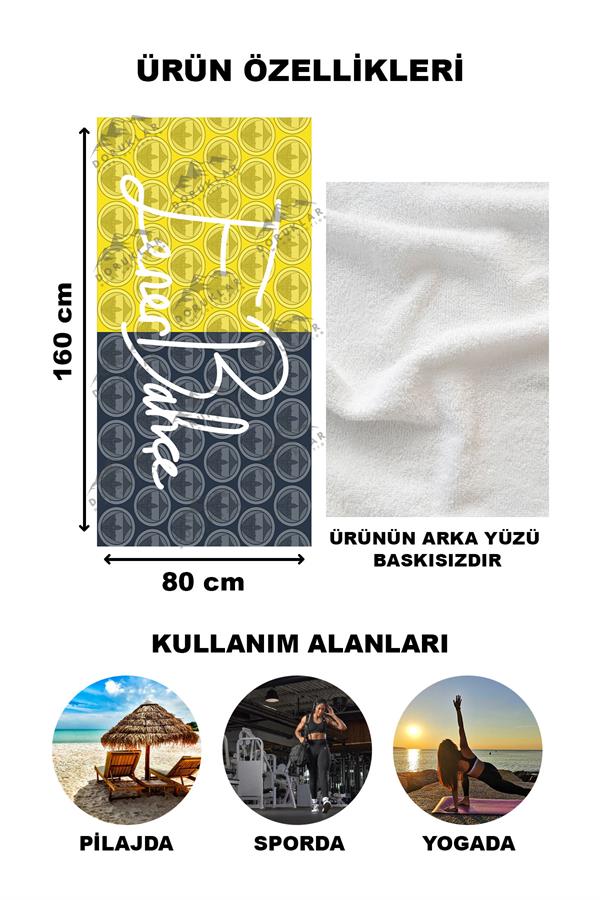 Dekoratif Modern Desenli Plaj Deniz Havlusu Peştamal 80x160 CM PİKA02