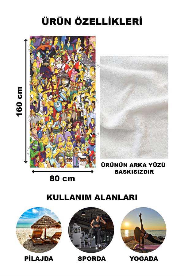 Dekoratif Modern Desenli Plaj Deniz Havlusu Peştamal 80x160 CM PİKA10