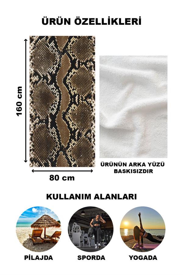 Dekoratif Modern Desenli Plaj Deniz Havlusu Peştamal 80x160 CM LION01