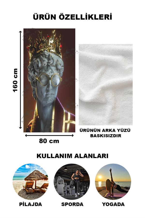 Dekoratif Modern Desenli Plaj Deniz Havlusu Peştamal 80x160 CM PİKA08