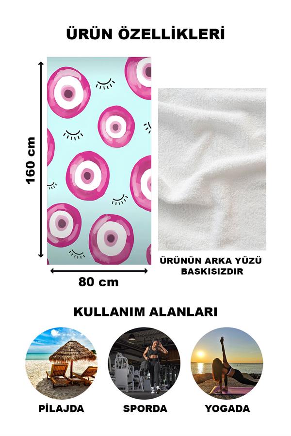 Dekoratif Modern Desenli Plaj Deniz Havlusu Peştamal 80x160 CM LION18