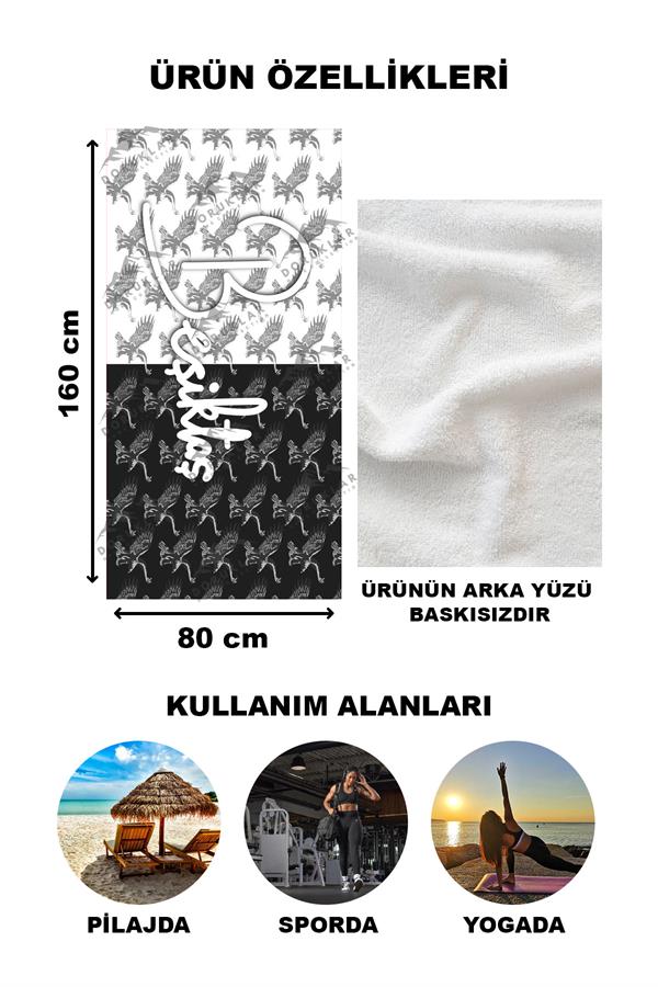 Dekoratif Modern Desenli Plaj Deniz Havlusu Peştamal 80x160 CM PİKA01
