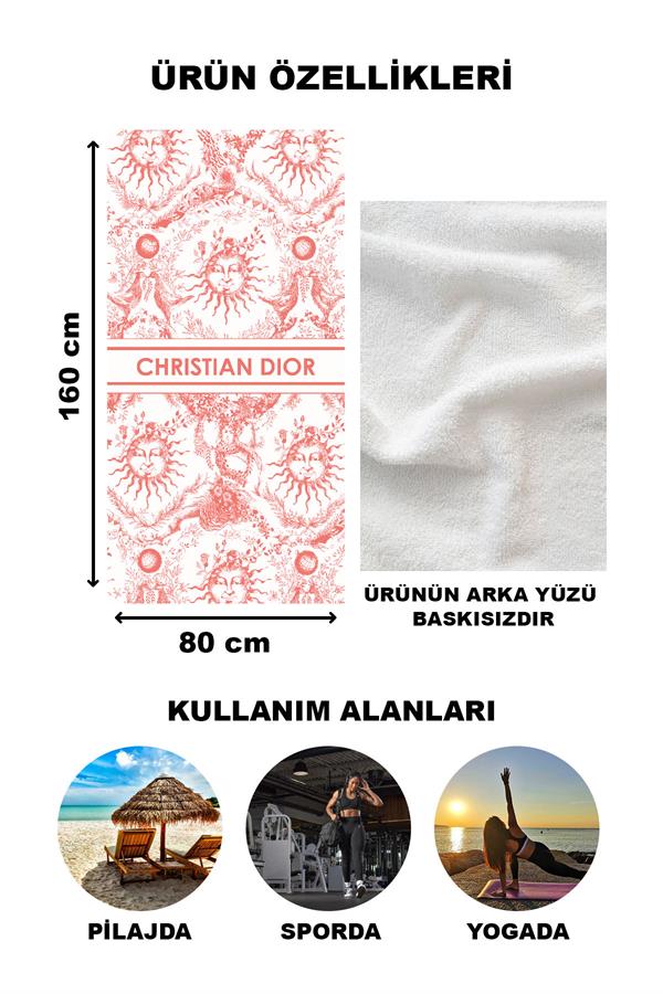 Dekoratif Modern Desenli Plaj Deniz Havlusu Peştamal 80x160 CM LUX35