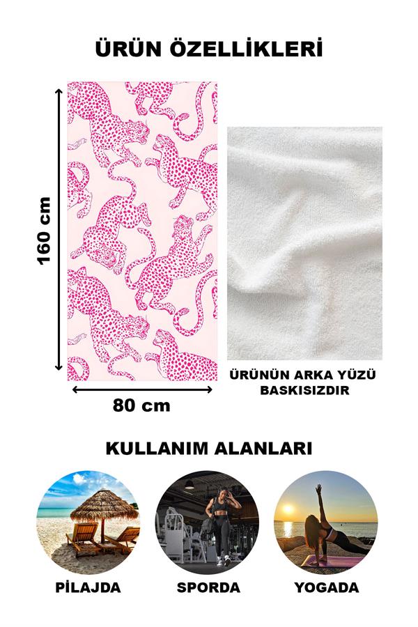 Dekoratif Modern Desenli Plaj Deniz Havlusu Peştamal 80x160 CM LION11