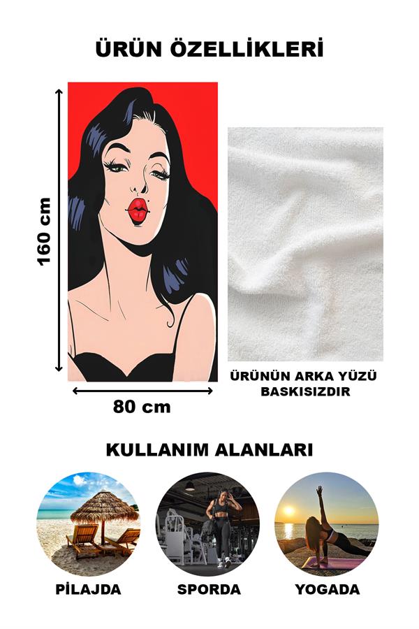 Dekoratif Modern Desenli Plaj Deniz Havlusu Peştamal 80x160 CM TRL01