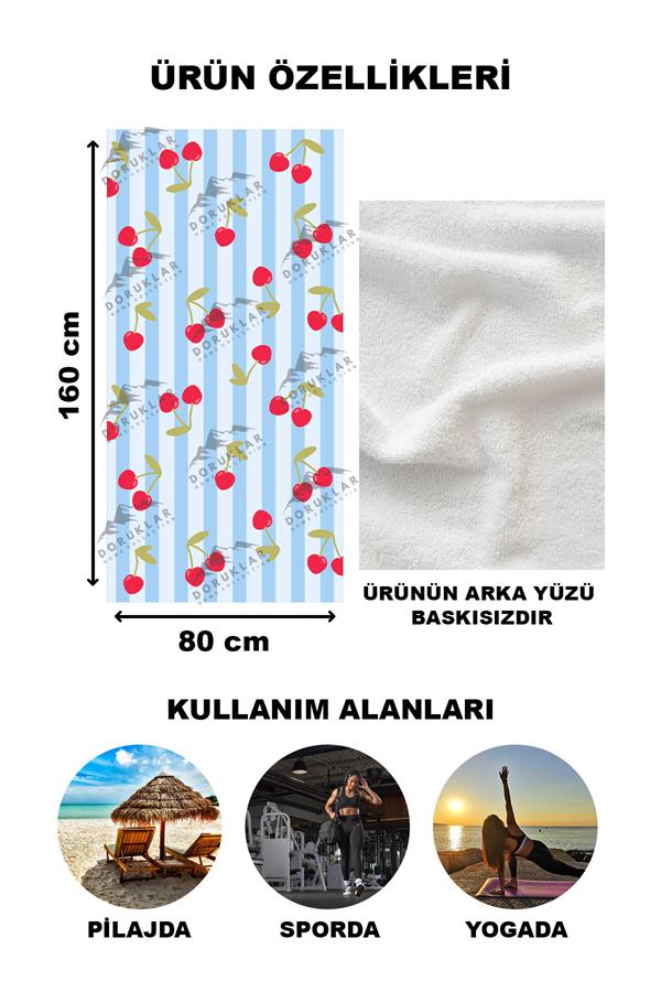 Dekoratif Modern Desenli Plaj Deniz Havlusu Peştamal 80x160 CM PİKA18