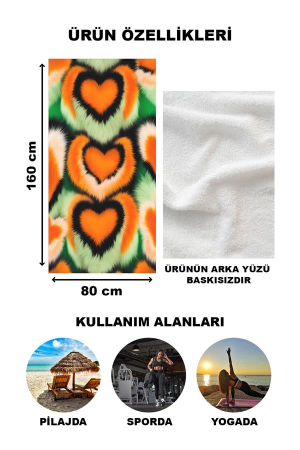 Dekoratif Modern Desenli Plaj Deniz Havlusu Peştamal 80x160 CM LION02