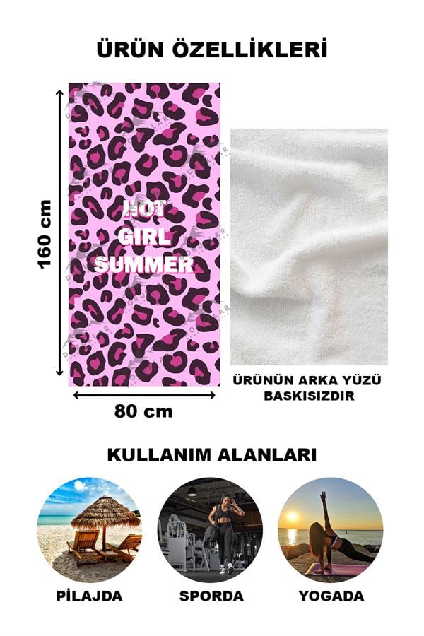 Dekoratif Modern Desenli Plaj Deniz Havlusu Peştamal 80x160 CM PİKA29