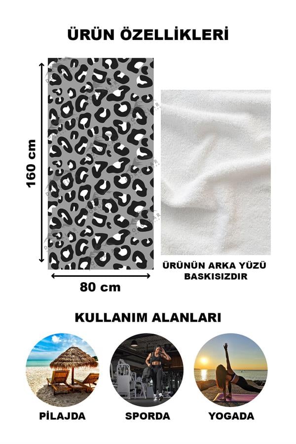 Dekoratif Modern Desenli Plaj Deniz Havlusu Peştamal 80x160 CM PİKA28