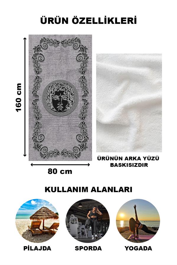 Dekoratif Modern Desenli Plaj Deniz Havlusu Peştamal 80x160 CM LUX56