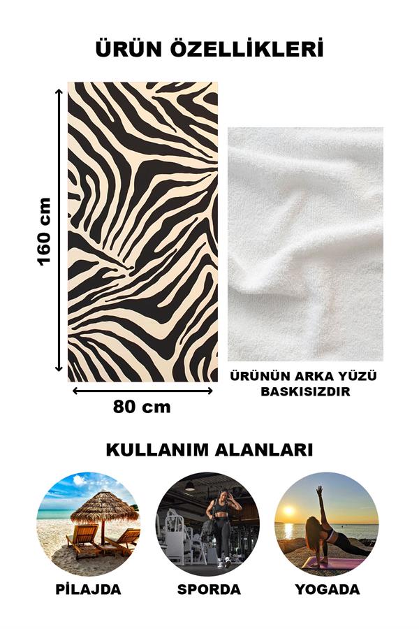 Dekoratif Modern Desenli Plaj Deniz Havlusu Peştamal 80x160 CM LION05