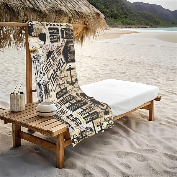 Dekoratif Modern Desenli Plaj Deniz Havlusu Peştamal 80x160 CM LION12