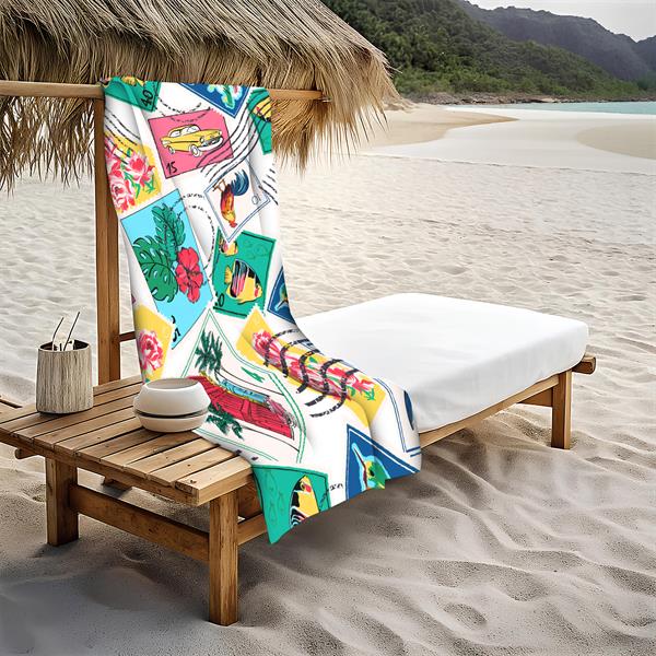 Dekoratif Modern Desenli Plaj Deniz Havlusu Peştamal 80x160 CM NRM16