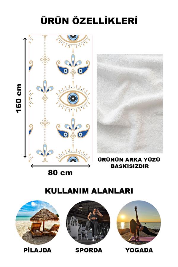 Dekoratif Modern Desenli Plaj Deniz Havlusu Peştamal 80x160 CM LION14