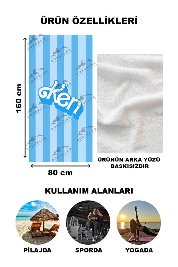 Dekoratif Modern Desenli Plaj Deniz Havlusu Peştamal 80x160 CM PİKA25
