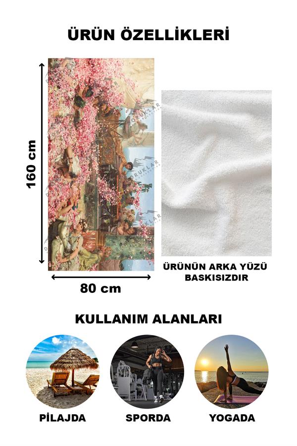 Dekoratif Modern Desenli Plaj Deniz Havlusu Peştamal 80x160 CM PİKA13