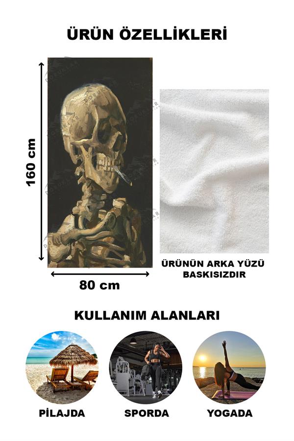 Dekoratif Modern Desenli Plaj Deniz Havlusu Peştamal 80x160 CM PİKA12
