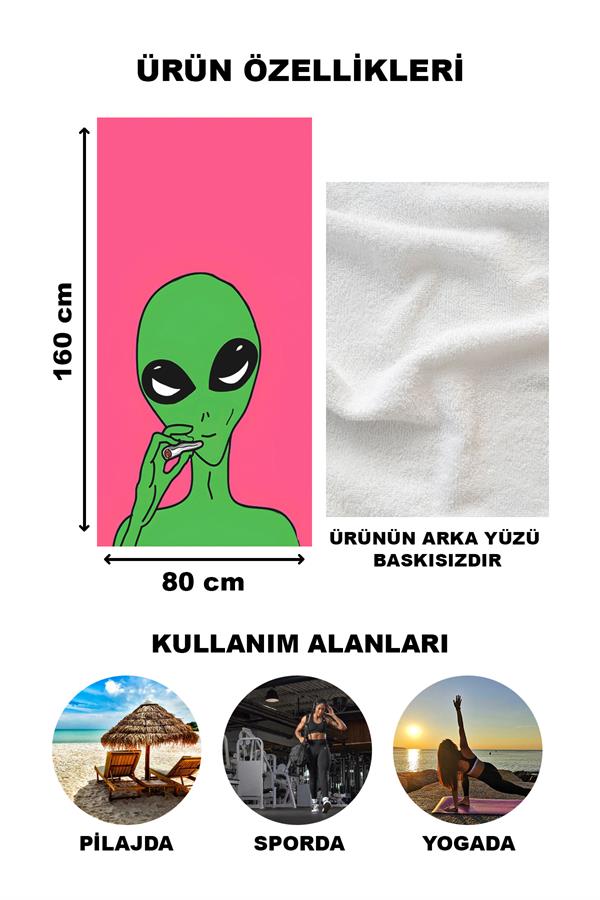 Dekoratif Modern Desenli Plaj Deniz Havlusu Peştamal 80x160 CM TRL05
