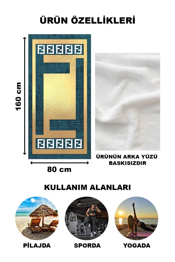 Dekoratif Modern Desenli Plaj Deniz Havlusu Peştamal 80x160 CM LUX38