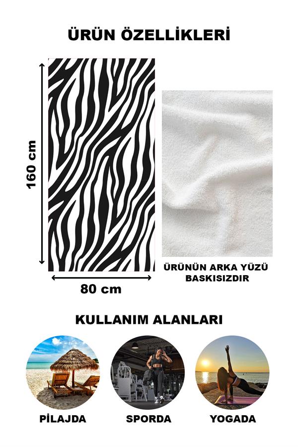 Dekoratif Modern Desenli Plaj Deniz Havlusu Peştamal 80x160 CM LION06