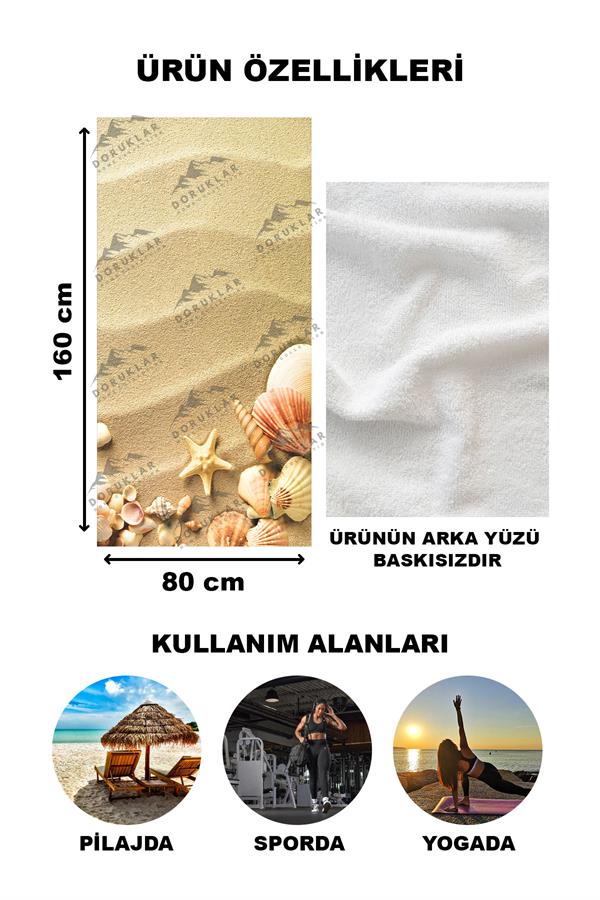 Dekoratif Modern Desenli Plaj Deniz Havlusu Peştamal 80x160 CM PİKA19