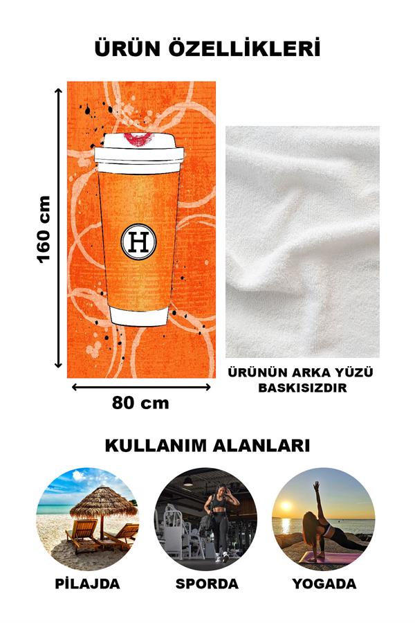 Dekoratif Modern Desenli Plaj Deniz Havlusu Peştamal 80x160 CM LUX19