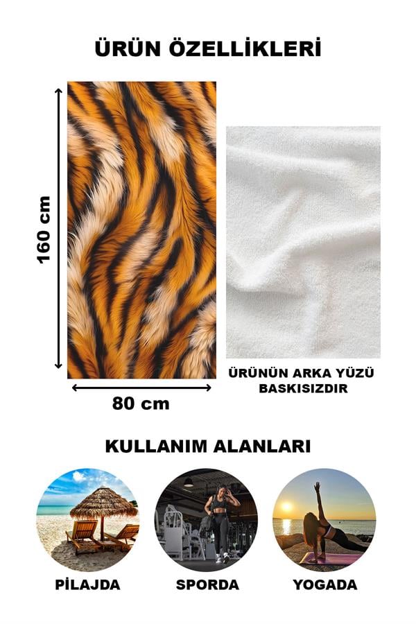 Dekoratif Modern Desenli Plaj Deniz Havlusu Peştamal 80x160 CM LION04