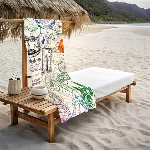 Dekoratif Modern Desenli Plaj Deniz Havlusu Peştamal 80x160 CM LION13