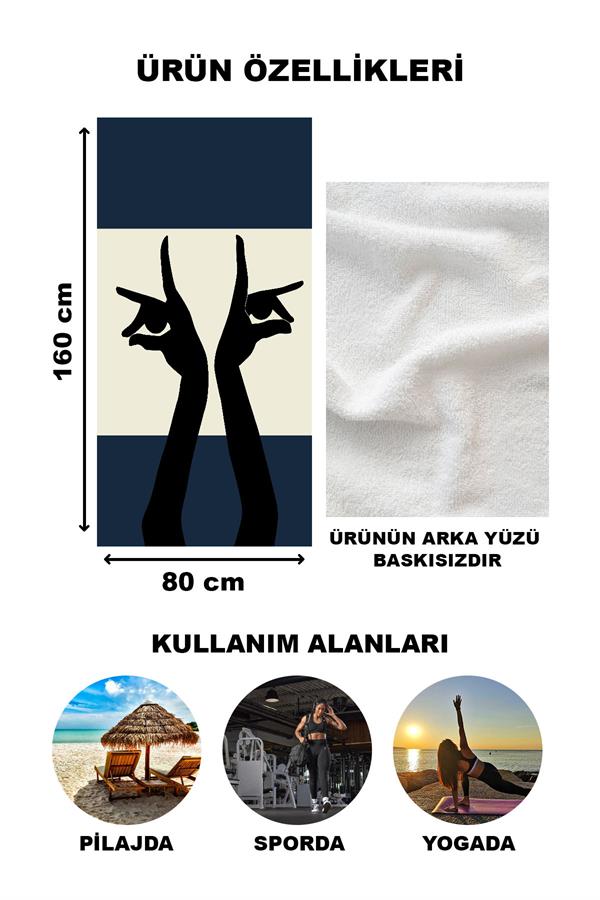 Dekoratif Modern Desenli Plaj Deniz Havlusu Peştamal 80x160 CM FI013