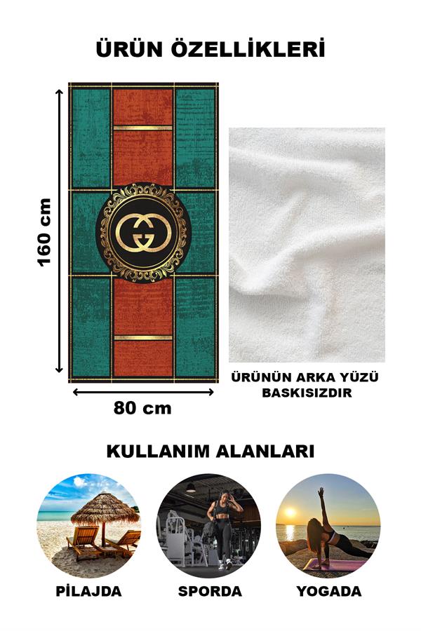 Dekoratif Modern Desenli Plaj Deniz Havlusu Peştamal 80x160 CM LUX37