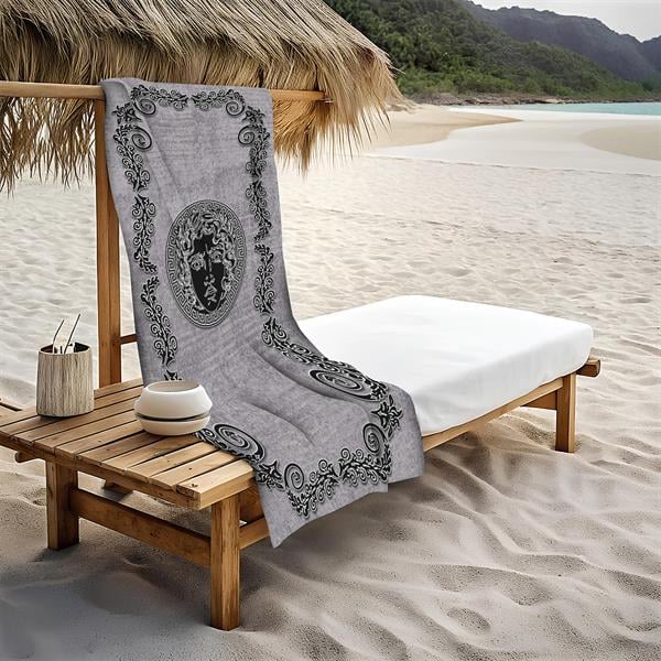 Dekoratif Modern Desenli Plaj Deniz Havlusu Peştamal 80x160 CM LUX56